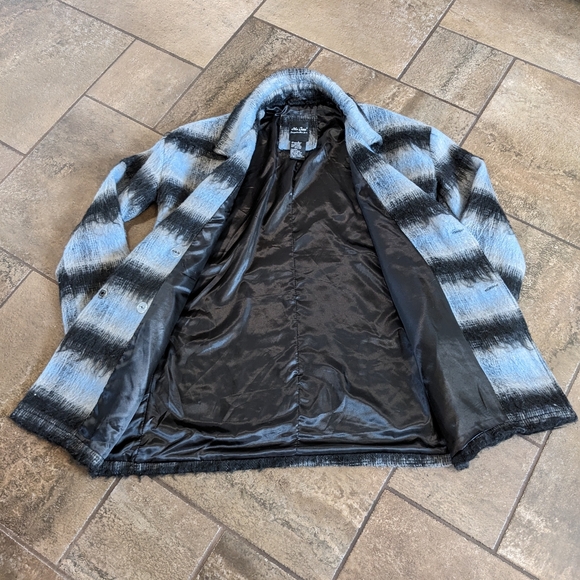 Me Jane Wool Blend Whimsical Dressy Coat Size S Blue & Black - Picture 4 of 10